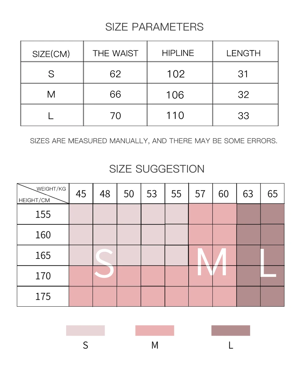 裤子尺码图-英文