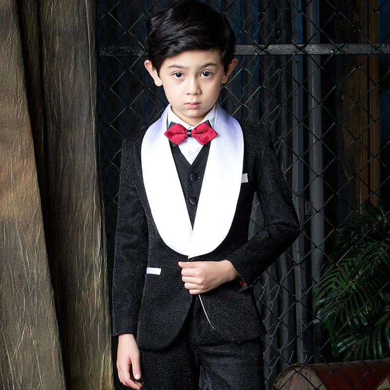 

Black Formal Boys Suits For Weddings Party Suits Children Teen Clothing Performances Kids Dresses For Boys Costume