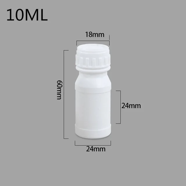 10ML Пустые пластиковые бутылки для лекарств с винтовой крышкой, контейнер для таблеток 20 мл, 30 мл, 40 мл, 50 мл, 70 мл, 100 мл, 150 мл, 170 мл, 200 мл - Цвет: 10ML