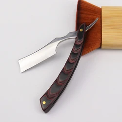 Old Fashioned Razor With Wooden Handle Sharp Knife Edge Men'S Beard Razor Tool