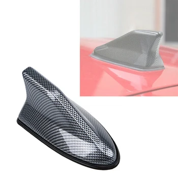 

1Pc Car Shark Fin Roof Antenna SUV Carbon Fiber Waterproof Radio AM/FM Signal Aerial Exterior Parts Aerials