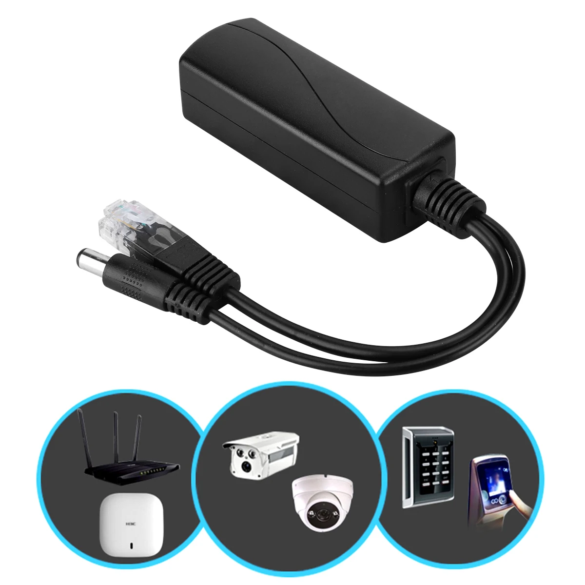 Adaptador de Cable divisor, fuente de alimentación del inyector, divisores POE para divisor Hikvision POE de 48V a 12V