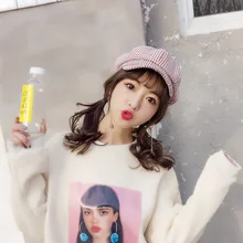 Женские Восьмиугольные шапочки, новые полосатые шапки для дам, осенне-зимний Ретро берет, модная кепка Newsboy, Женские винтажные береты в Корейском стиле