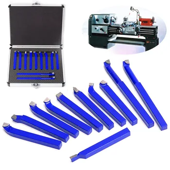 

NEW 11Pcs 8mm Welding CNC Lathe Cutting Tool Metal Carbide Brazed Tipped Bit Working Lathe Turning Cutting Threading Tool Set