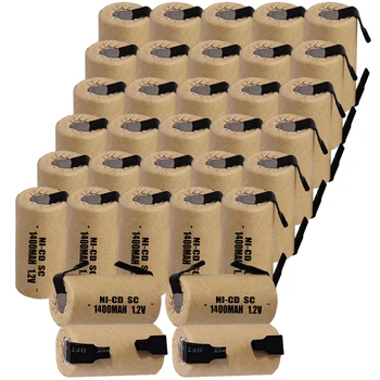 

34 pcs SC battery 1.2V SUBC batteries rechargeable high drain 1400mah with tabs color random
