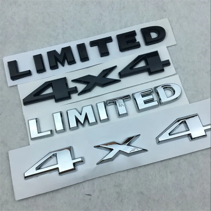 

10PCS Car Styling 13.7*2cm ABS LIMITED 4X4 Emblem Rear Trunk Badge Side Logos Cars body Stickers black silver