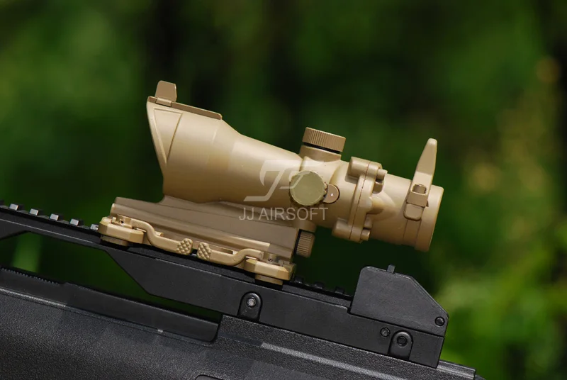 JJ страйкбол ACOG Стиль 4x32 область полное освещение w QD крепление и мини красная точка(черный/коричневый