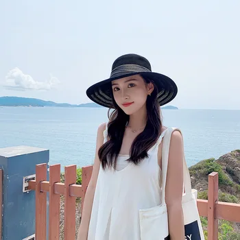 

2020summer new big edge straw hat children's UV protection sun hat,fashion trend sun protection cyclingSun hat folding beach hat