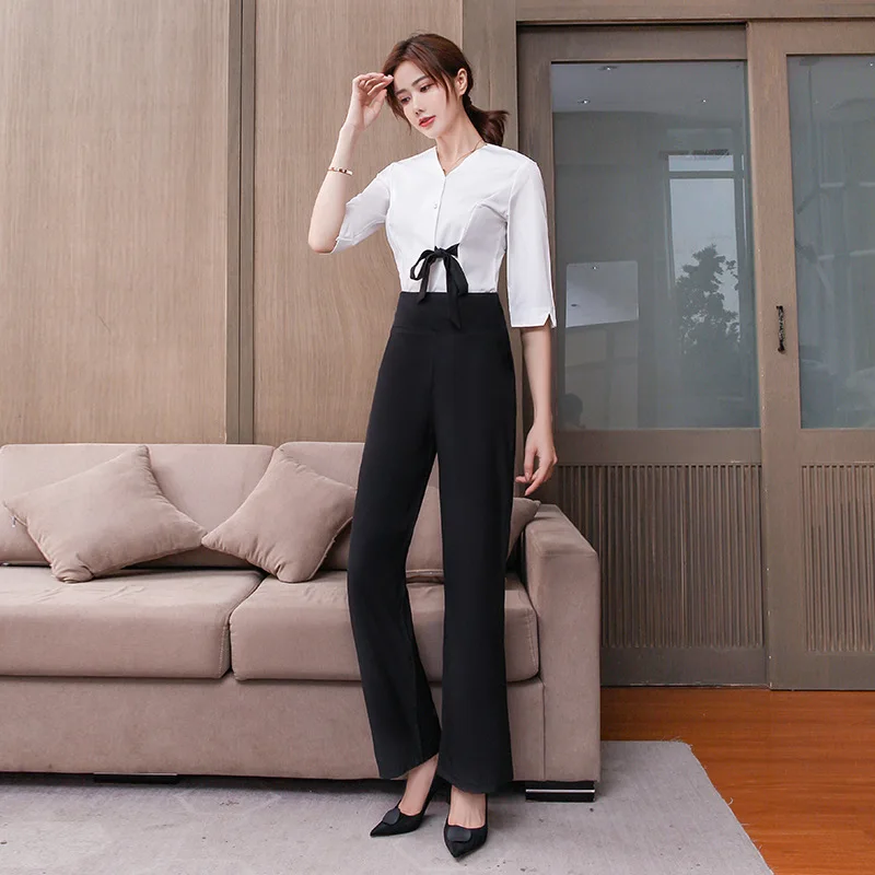 

2020 Working clothes of beauty salon v collar simple slimming suit spa foot bath foot pedicure technician working clothes