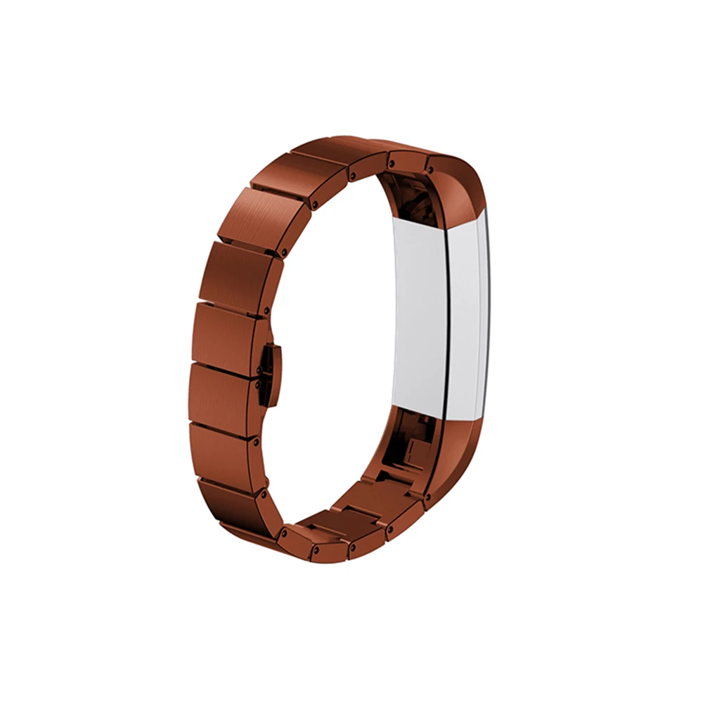 Металлический ремешок из нержавеющей стали для Fitbit Alta/Alta HR, сменный ремешок, браслет, высокое качество, ремешок для часов - Цвет ремешка: Brown