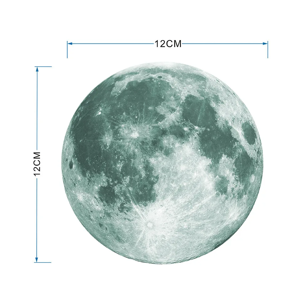 1 * Луна ПВХ водонепроницаемые наклейки на стену светится в темноте земля