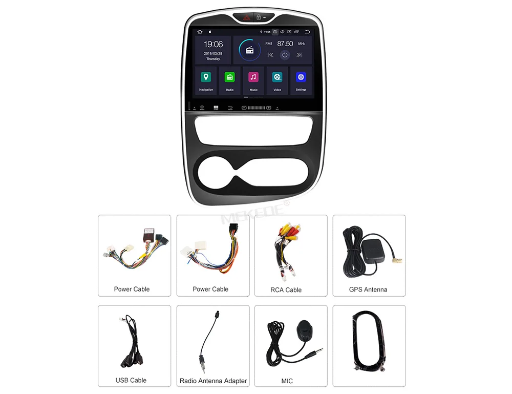 MEKEDE Android 9 автомобильный dvd-плеер gps навигация для Renault Clio 2013- радио рекордер мультимедийное головное устройство HD экран