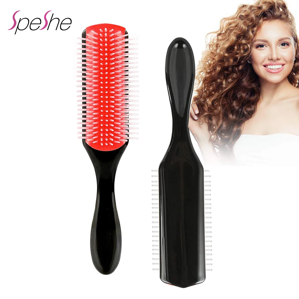 Brosse Cheveux Boucles Femme 9 Rows Curly Hair Brush Denman Detangling