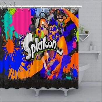 

Aplysia Colorful Bath Shower Curtain Splatoon 3D Waterproof Polyester Fabric Shower Curtains For Bathroom Decor