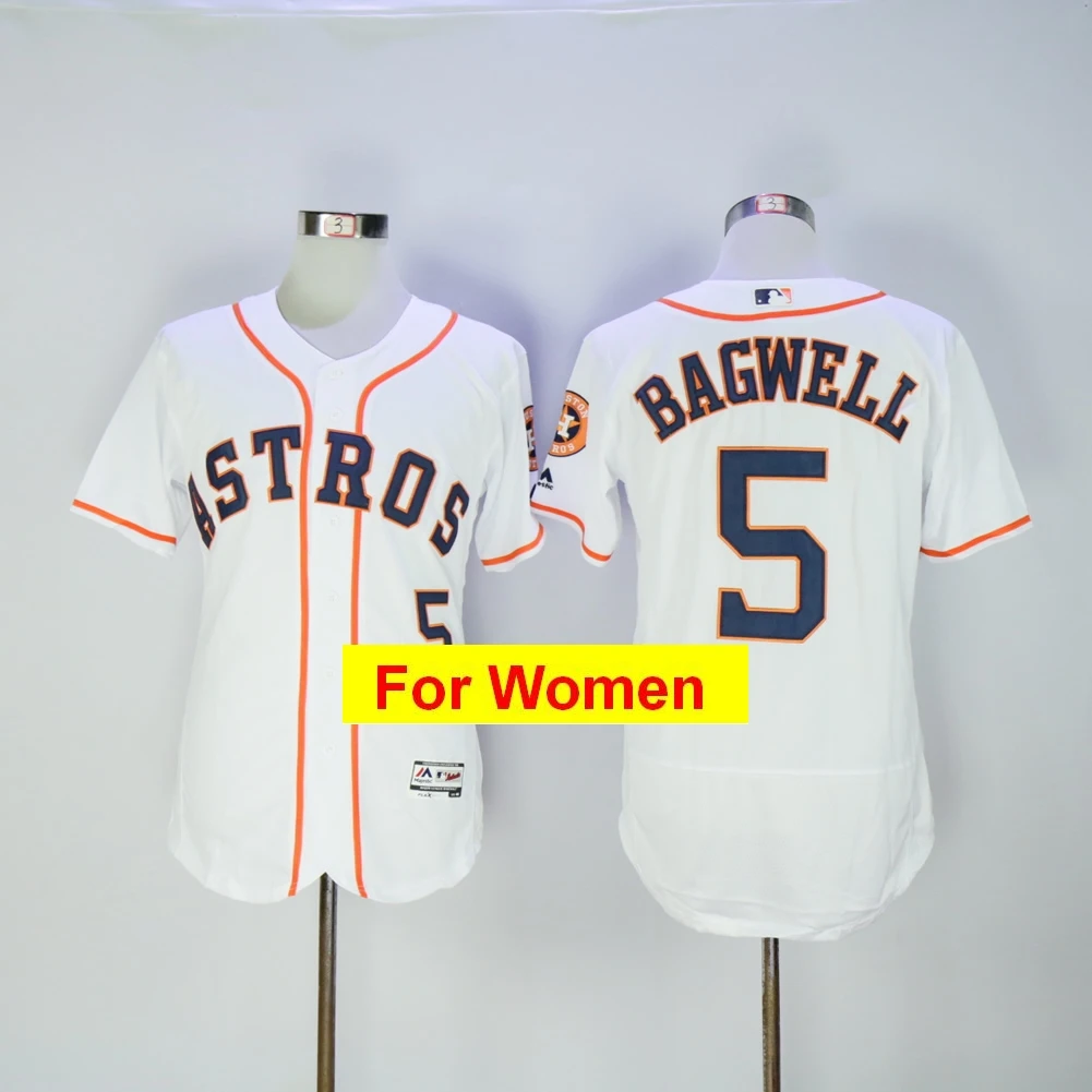 Wowomen Houston Jose Altuve Alex Breg женщины Джефф Бэгвелл Нолан Райан Флекс и крутой базовый игрок Джерси - Цвет: Зеленый