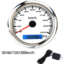 New Car Marine Boat  GPS Speed Gauge with 30km/h 60km/h 120km/h 200km/h Speedometer Gauge fit for 9~32V