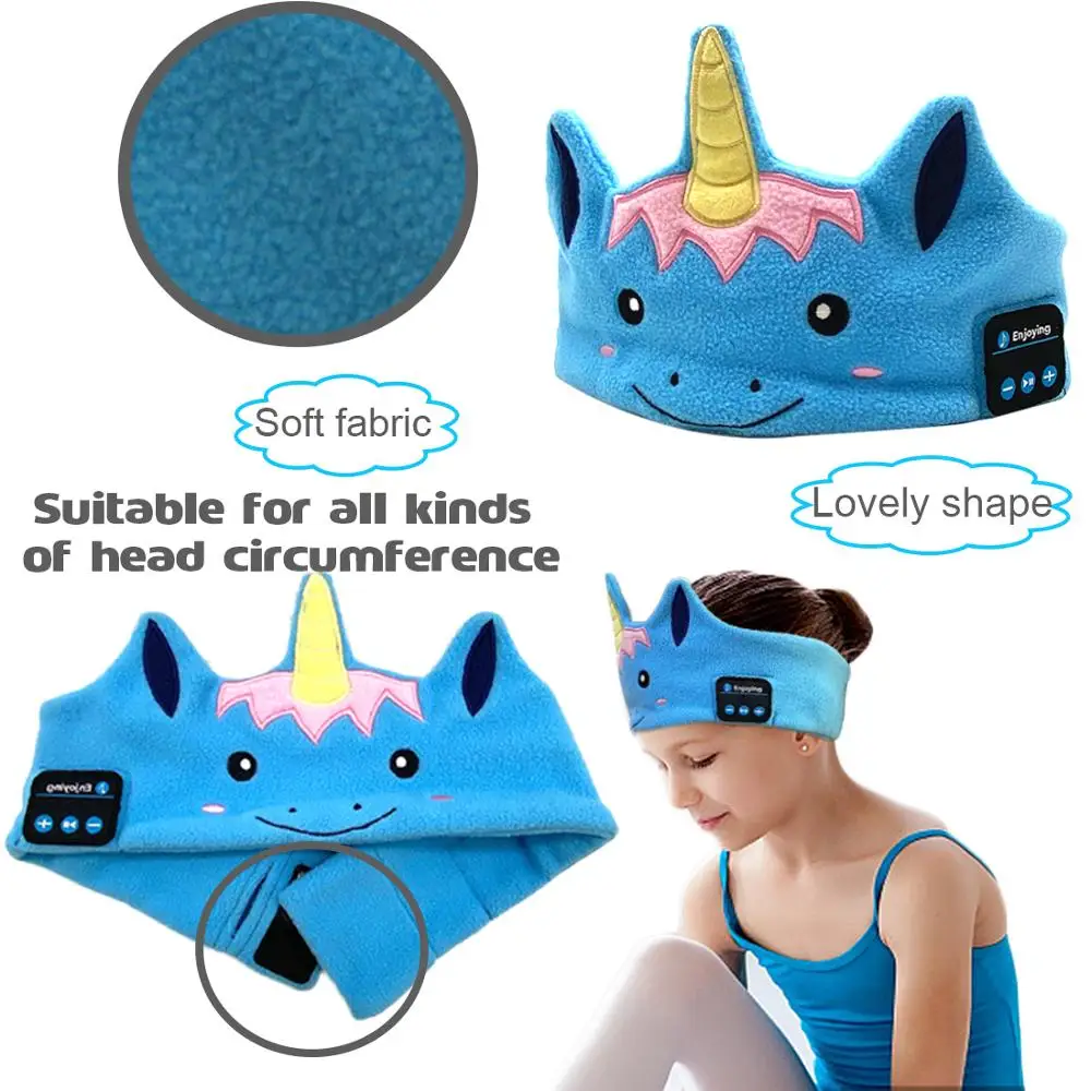 Unicorns Kids Headphone Bluetooth Sleep Mask Wireless Music Player with MIC for Handsfree for Boys Girls Birtday Gifts