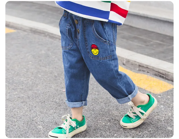 Girls Sports Elasticity Jeans Spring Clothing New Style Children Casual Cowboy Harem Pants Women's Spring And Autumn