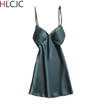 

Women Nightgowns Sexy Embroidery Satin Sleepwear Nightdress Home Wear Summer Backless Sleep Lounge Night Dress Silk Nightwear