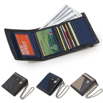 

NEW classic men's wallet triple folding canvas portable wallet credit card holder clutch purse