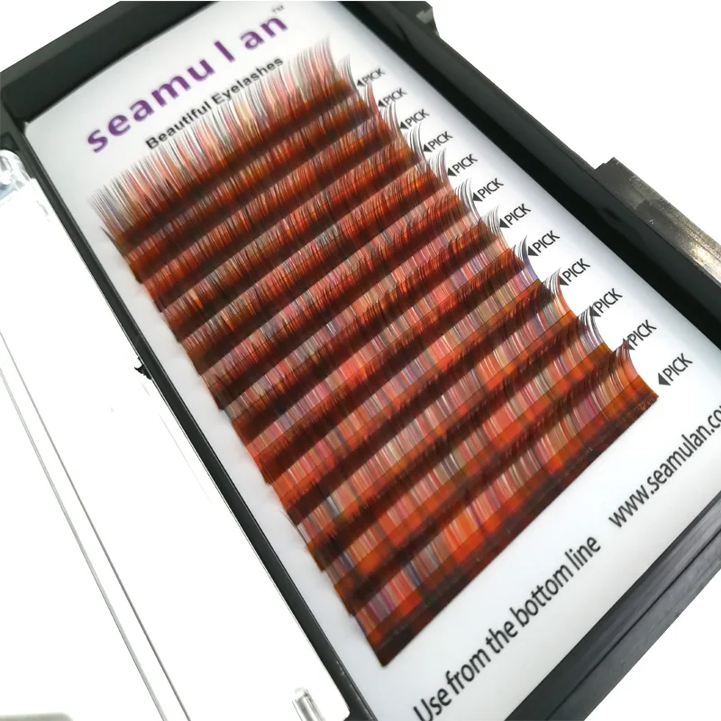 Seamulan grafting eyelashes mixed rainbow false eyelashes single tender 8 color eyelashes natural soft planting eyelashes