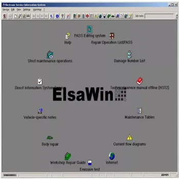 Il più recente strumento diagnostico ELSAWIN 6.0 per camion per auto ELSA WIN V6.0 Software di riparazione automatica 5 lingue supporta tutti i WINDOWS