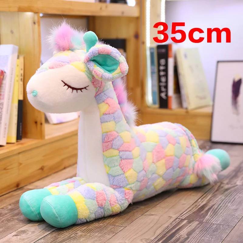 30-90 см милый красочный олень, плюшевые игрушки мультфильм животных Кукольный Жираф мягкие куклы для детей детские подарки на день рождения - Цвет: be prostrate35cm