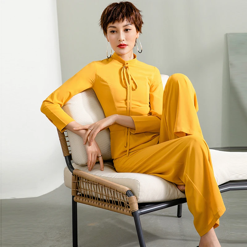 yellow chiffon jumpsuit