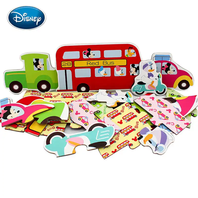ディズニーミッキー交通のパズルベビー漫画のパズル 1 3 歳の子供の教育パズルパズルのおもちゃ パズル Aliexpress