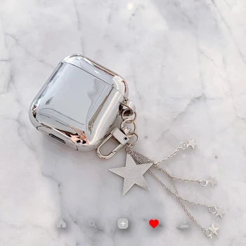 

Fashion Sliver Plating shell For AirPods Cute Silicone Bluetooth Earphone Case For Apple AirPods Charger Box Protect Case