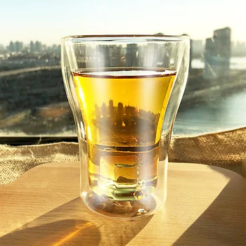 

Set of 2-80ml/200ml/250ml double layer Whiskey beer glass high quality party office coffee drinking glass cups GLA-13