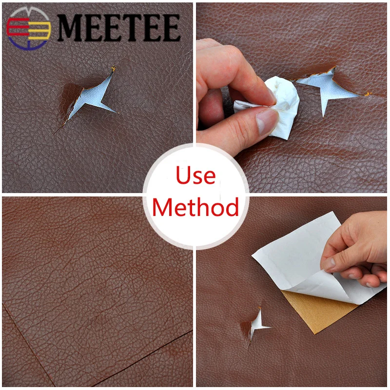 Ткань из искусственной кожи Meetee 50*138 см однотонная замшевая синтетическая