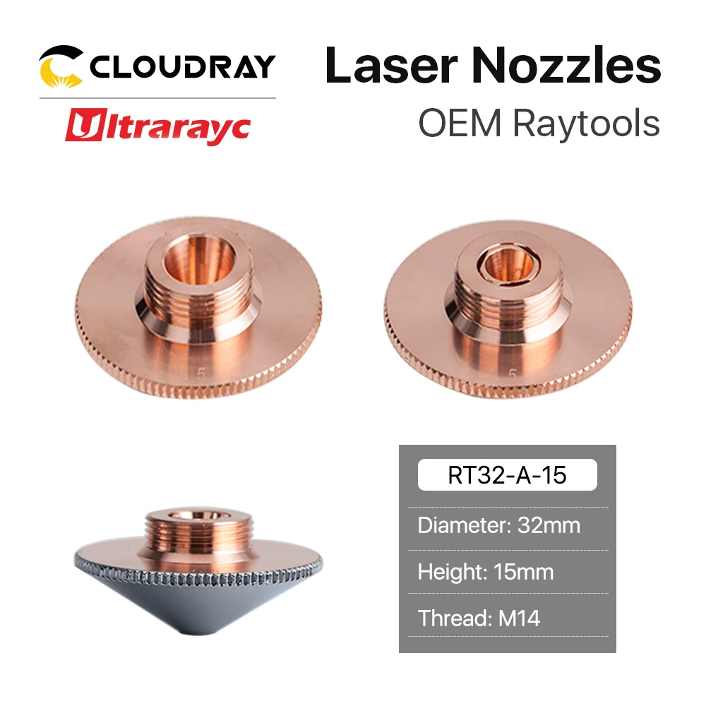 Ultrarayc Raytools Cutting Head Laser Nozzle Single Double Chrome-plated Layers D32 Caliber 0.8-6.0mm