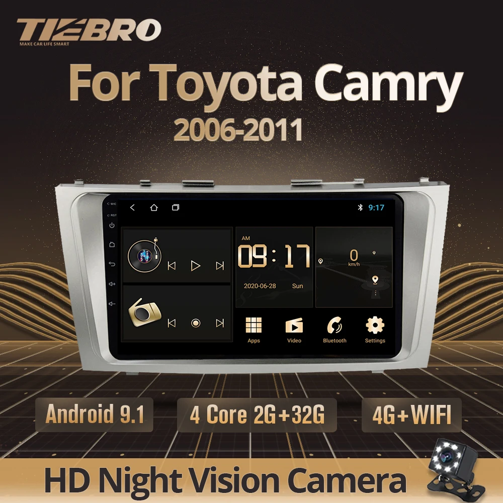 TIEBRO 2din Android 9 0 автомобильное радио для Toyota Camry 2007 2008 2009 2010 2011 Автомобильный