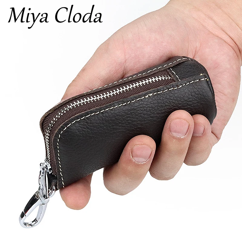 

Genuine Leather car key bag mini home key bag cylinder female models compact remote control multifunctional soft leather