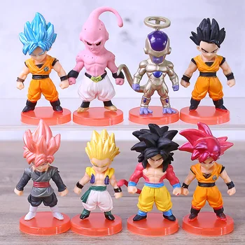 

Dragon Ball Z Super Saiyan Son Goku Gokou Black Gohan Gogeta Majin Buu Freeza PVC Figures Toys 8pcs/set