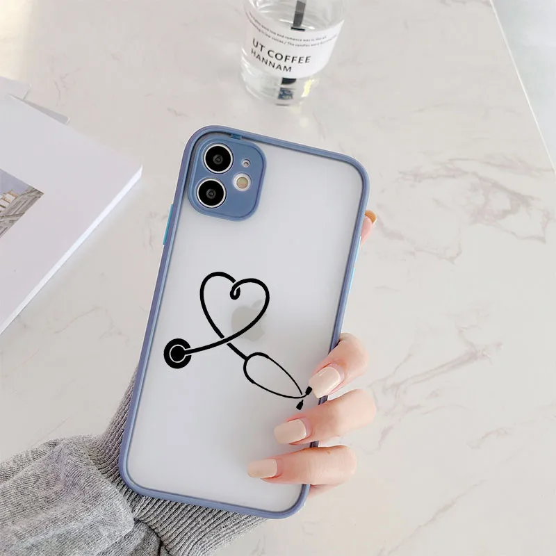 Cartoon Medicine Doctor Nurse Phone Case for IPhone 13 11 Pro 12 Mini XS MAX XR SE2022 7 8 6 Plus Shockproof Cover Clear Fundas 13 pro max case