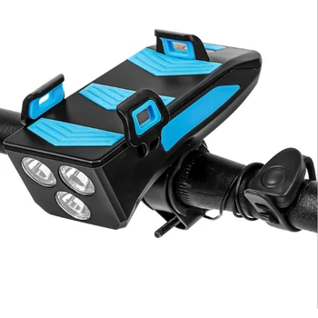

4 In 1 Multifunctional motorcycle Phone Holder LED Bicycle Light Speaker USB Charger For iphone Bike Horn Handlebar Phone Holder