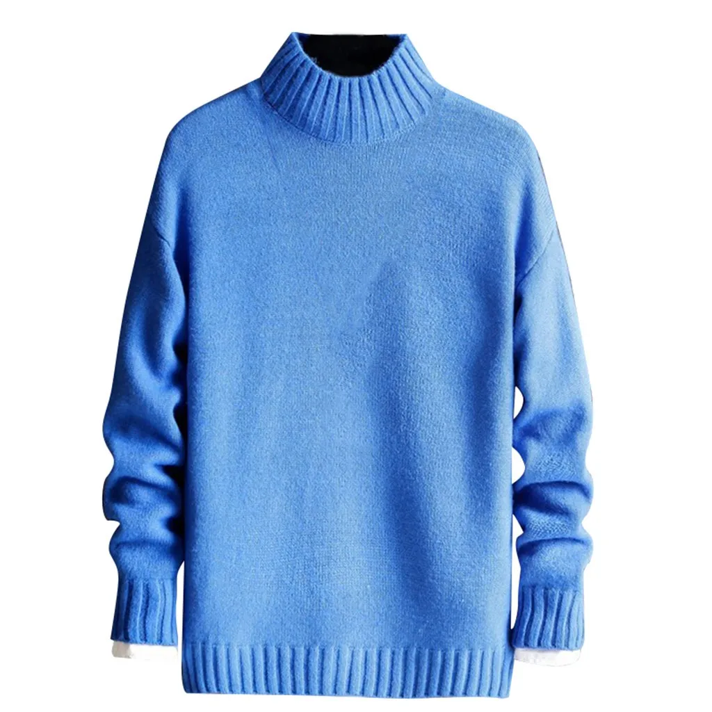 Sweater Men Long Sleeve 2019 New Style Fashionable Pure-Color High Quality Men Sweaters Knit Sweater Man