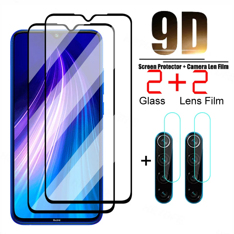 4 в 1 Защитное стекло для Xiaomi Redmi 8 7 6 Pro 8A 7A 6A K30 10X закаленное Note 8T Защитная пленка