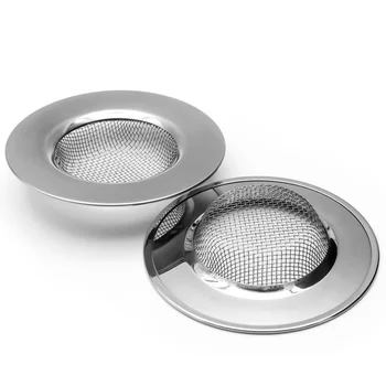 

2 pcs Sink Strainer Stainless Steel Mesh Anti-blocking Sewer Drain Net Drain Filter for Washroom