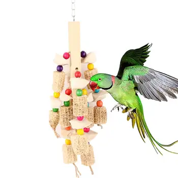 

Pet Bird Parrot Beads Corn Hanging Swing Cage Decor Interactive Chew Play Toy