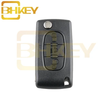 

BHKEY 3B Lamp Button For Citroen C2 C3 C4 C5 C6 C8 Flip Remote Car Key Case Cover Shell Fob VA2 or HU83 Blade CE0523 or CE0536