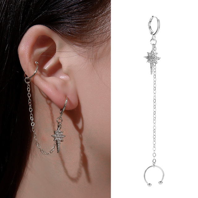 Gold Leaf Clip Earring For Women Without Piercing Puck Rock Vintage Crystal Ear Cuff Girls Jewerly Gifts 1P