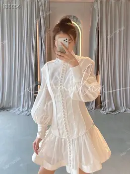 

Autumn Sexy Mini Dress 2020 Women Sexy Long Lantern Sleeve Party Dresses Slim Elegant Bohemian White Dress Vestidos