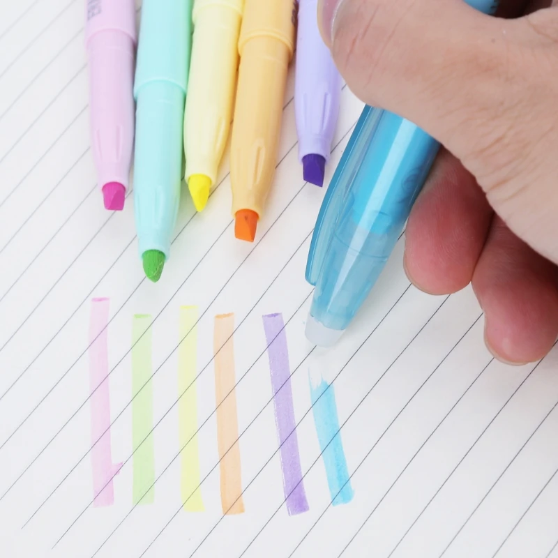 

6 Color Erasable Highlighter Fluorescent Liquid Chalk Marker Pen Stationery U4LD