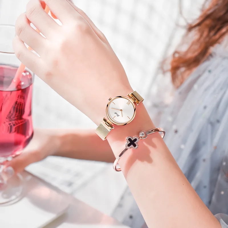 DOM брендовые роскошные женские кварцевые часы минимализм модные повседневные женские наручные часы водонепроницаемые золотые стальные Reloj Mujer G-1267G-7M2