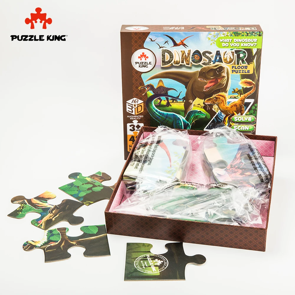 Головоломка Король 48P Обучающие игрушки AR головоломка игрушки с коробкой Мультяшные животные Обучающие игрушки-пазлы для детей Рождественский подарок