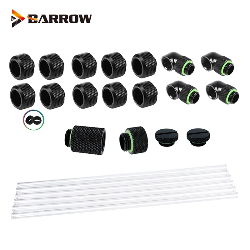 Водяное охлаждение компьютера Barrow жесткая труба PETG с фитингами комплект