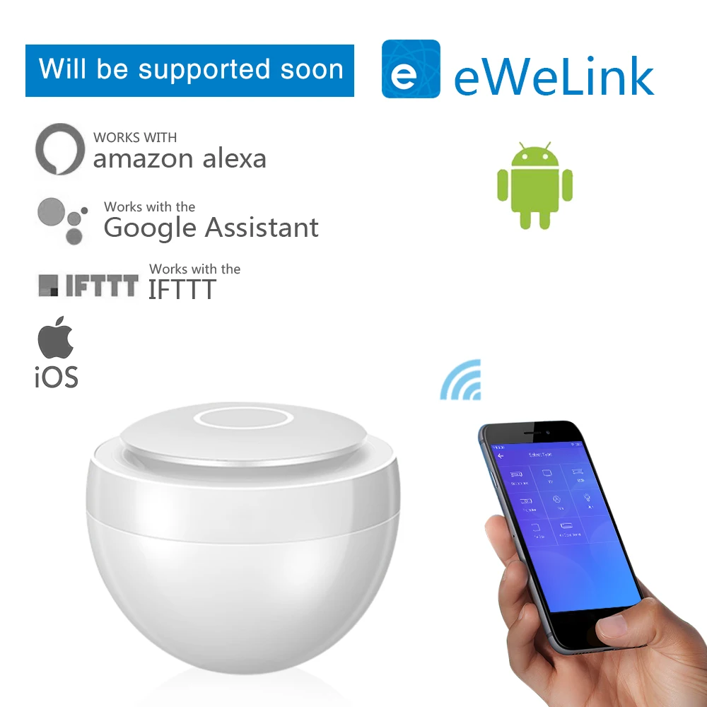 

Ewelink APP IR Remote IR-DC666 Remote Control WIFI Universal Multi-funcation Can not Works with Alexa/Google Home/IFTTT by now